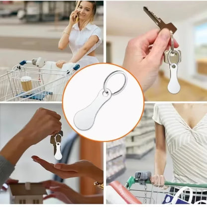 Premium Stainless Steel Shopping Cart Token Keychain
