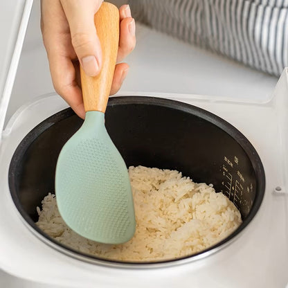 Cuchara de cocina antiadherente de silicona prémium – Resistente a altas temperaturas y antiquemaduras, cuchara para arroz