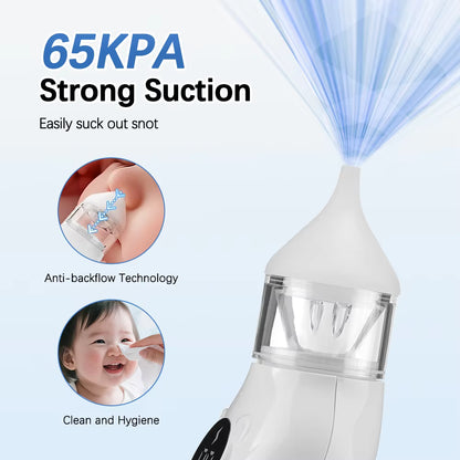 Aspirador Nasal Elétrico para Bebés – Sucção Ajustável em 9 Níveis – Limpa Nariz Recarregável para Recém-Nascidos com Pontas de Silicone de Grau Alimentar