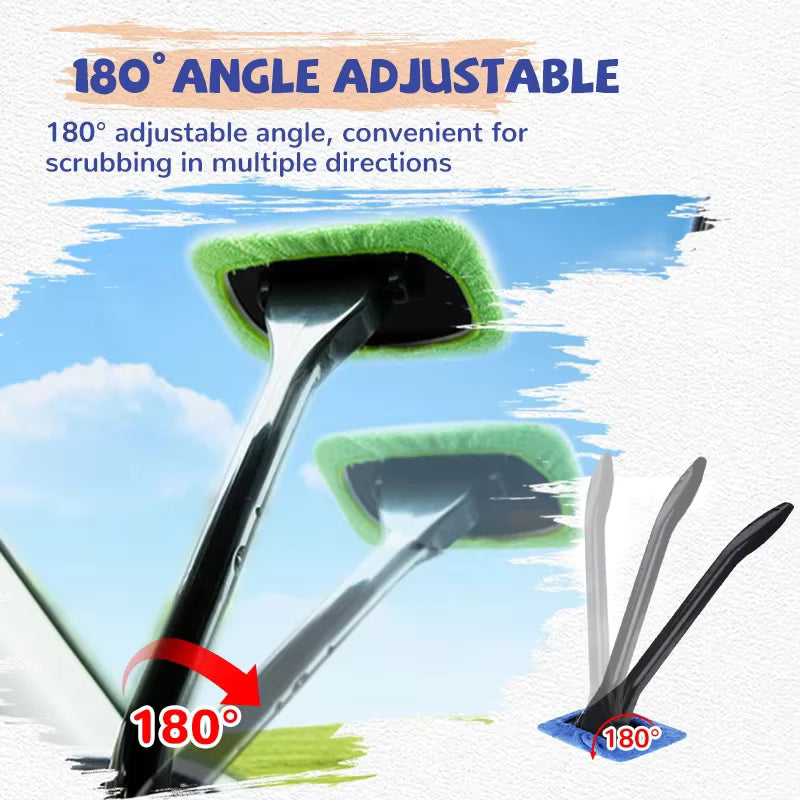 Long-Handled Windshield Cleaning Tool – Extendable Microfiber Glass Washer