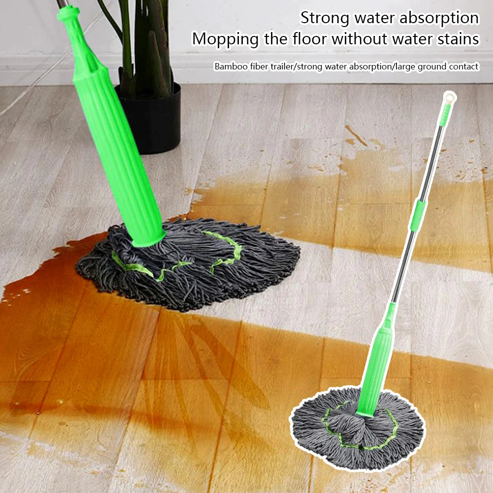 Hands-Free Rotating Microfiber Floor Mop