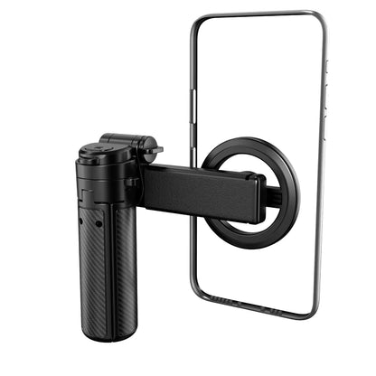 Pau de Selfie Magnético Mini 4 em 1 com Tripé – Suporte de Telemóvel Rotativo 360° Compatível com MagSafe e Controlo Remoto Bluetooth