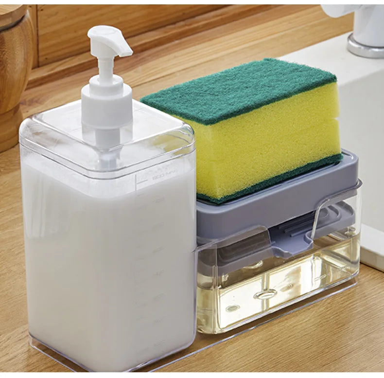 Kitchen Soap Dispenser with Sponge Holder