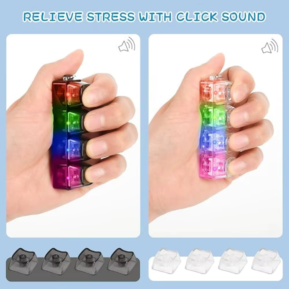LED Keyboard Clicker Keychain Fidget Toy