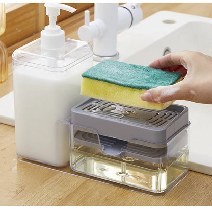 Kitchen Soap Dispenser with Sponge Holder