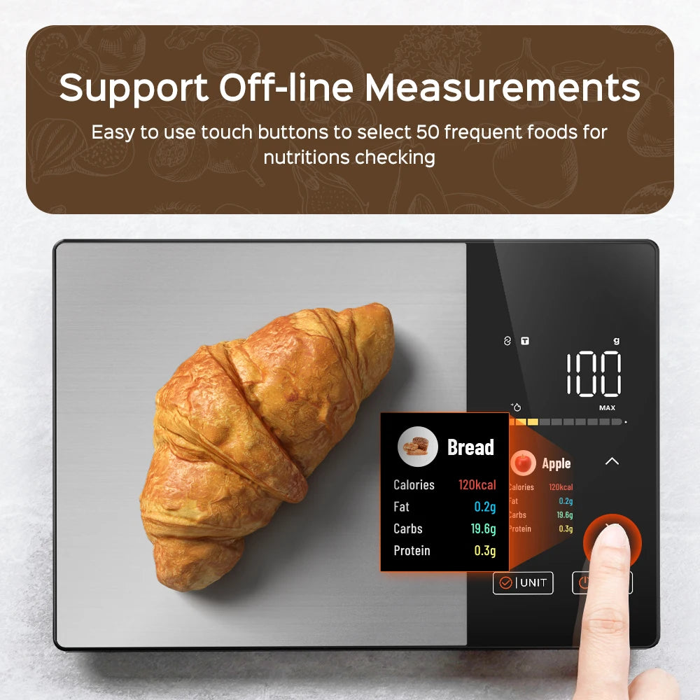 Balança de Cozinha Smart Nutrition – Balança Alimentar em Aço Inoxidável com Aplicação