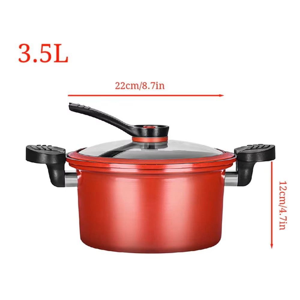 Olla Guisera Antiadherente de Micro-Presión de 3.5L – Olla Universal para Sopas y Carnes