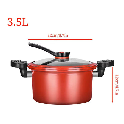 Olla Guisera Antiadherente de Micro-Presión de 3.5L – Olla Universal para Sopas y Carnes
