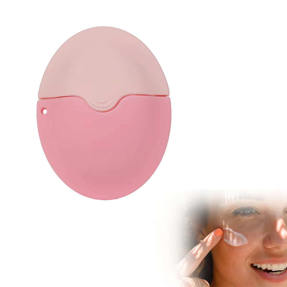 Aplicador de Protetor Solar em Silicone com Rolo - Frasco de Viagem Recarregável com Esponja Roll-On para Crianças e Adultos