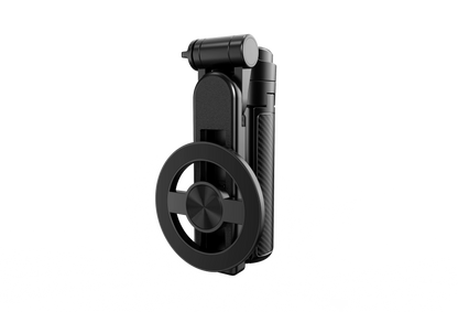 Pau de Selfie Magnético Mini 4 em 1 com Tripé – Suporte de Telemóvel Rotativo 360° Compatível com MagSafe e Controlo Remoto Bluetooth