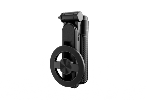 Pau de Selfie Magnético Mini 4 em 1 com Tripé – Suporte de Telemóvel Rotativo 360° Compatível com MagSafe e Controlo Remoto Bluetooth