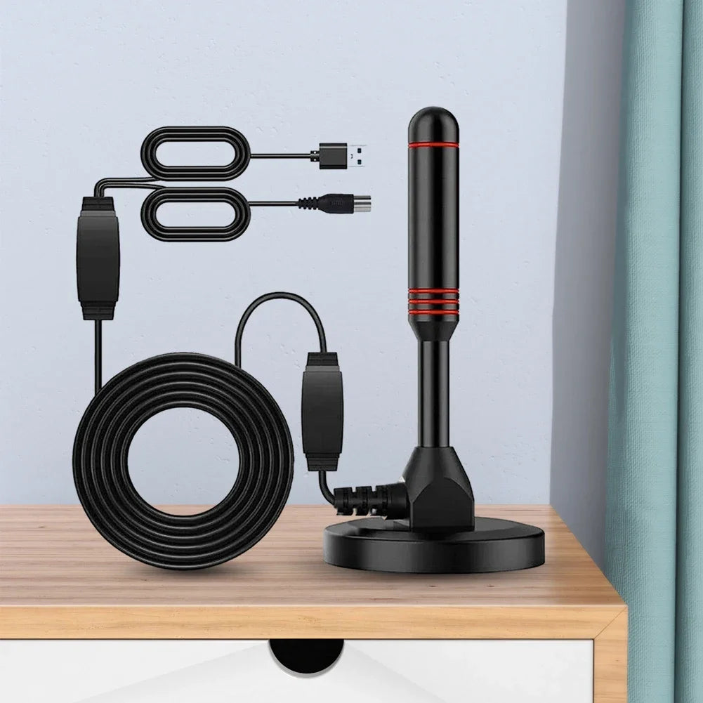 Antena Portátil de TV Digital HD com Amplificador (Interior e Exterior, DVB-T2)