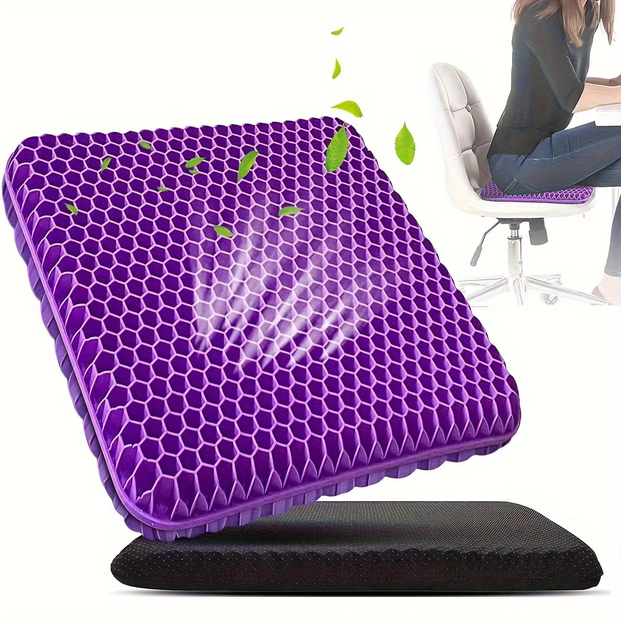 Breathable Honeycomb Gel Seat Cushion – Orthopedic Ultra-Comfort Chair Pad – Cooling Gel Pressure Relief