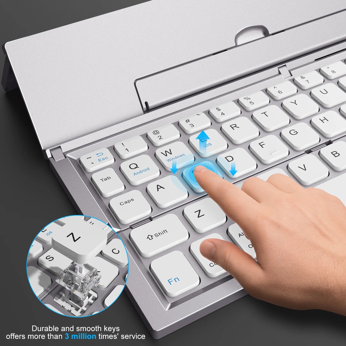 Teclado Bluetooth inalámbrico plegable ultrafino