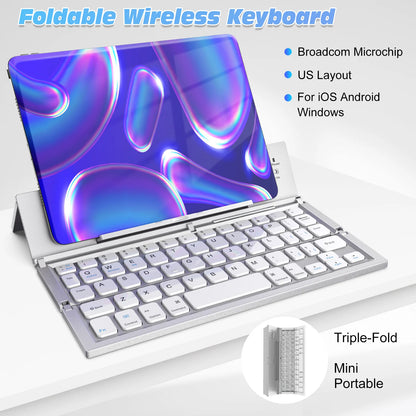 Teclado Bluetooth inalámbrico plegable ultrafino