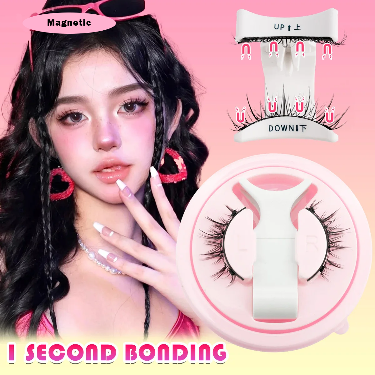 Magnetic False Eyelashes – Natural 3D Wispy Lashes (No Glue Required)