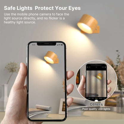Candeeiro de Parede LED de Controlo Tátil Magnético 360°