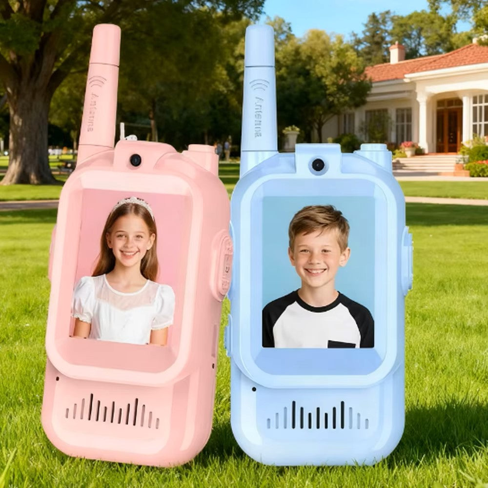 Conjunto de Walkie-Talkies para Crianças – Pack de 2 Rádios Recarregáveis de Longo Alcance com Ecrã de Vídeo para Crianças