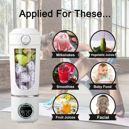 Vaso Licuadora y Extractor de Jugo Portátil de 700 ml – Batidora de Alta Potencia de 12 Cuchillas – Recargable por USB-C