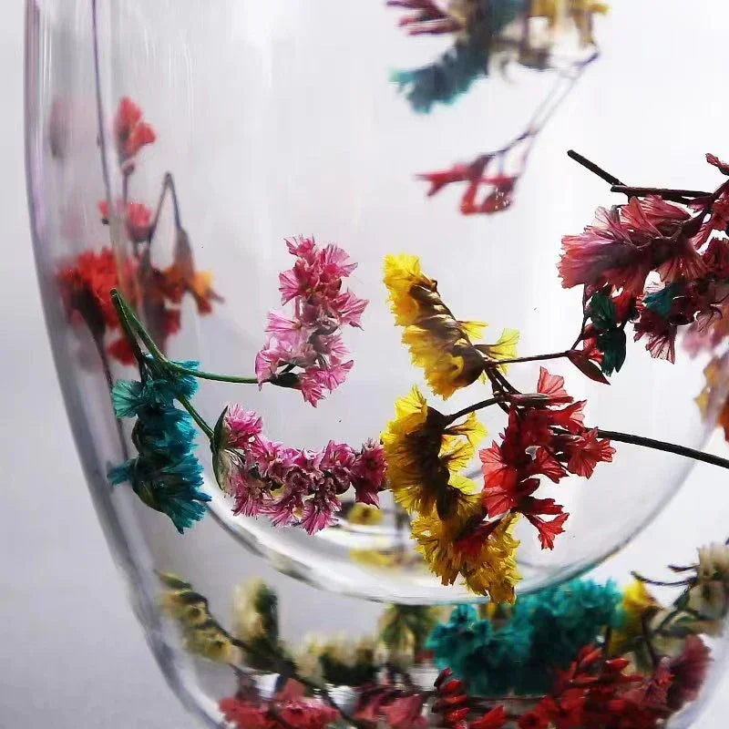 Botanical Double-Walled Dried Flower Glass Mug