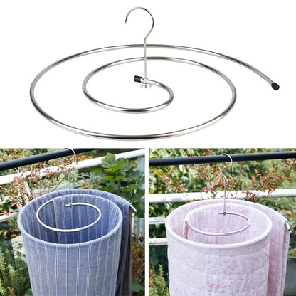 Colgador de sábanas redondo en espiral – Tendedero de acero inoxidable que ahorra espacio para edredones, mantas y ropa de cama grande (Almacenamiento doméstico giratorio)