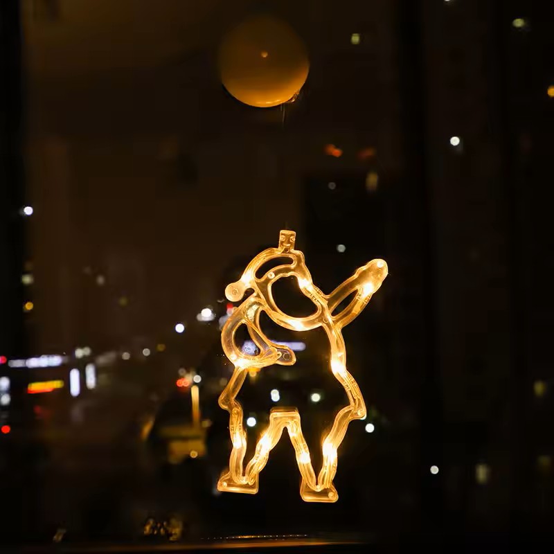 Luzes de Fada de Natal – Luzes Solares LED em Cortina de Estrelas e Luas