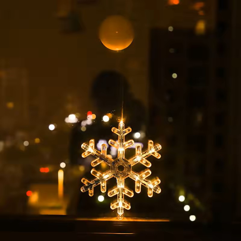 Luzes de Fada de Natal – Luzes Solares LED em Cortina de Estrelas e Luas