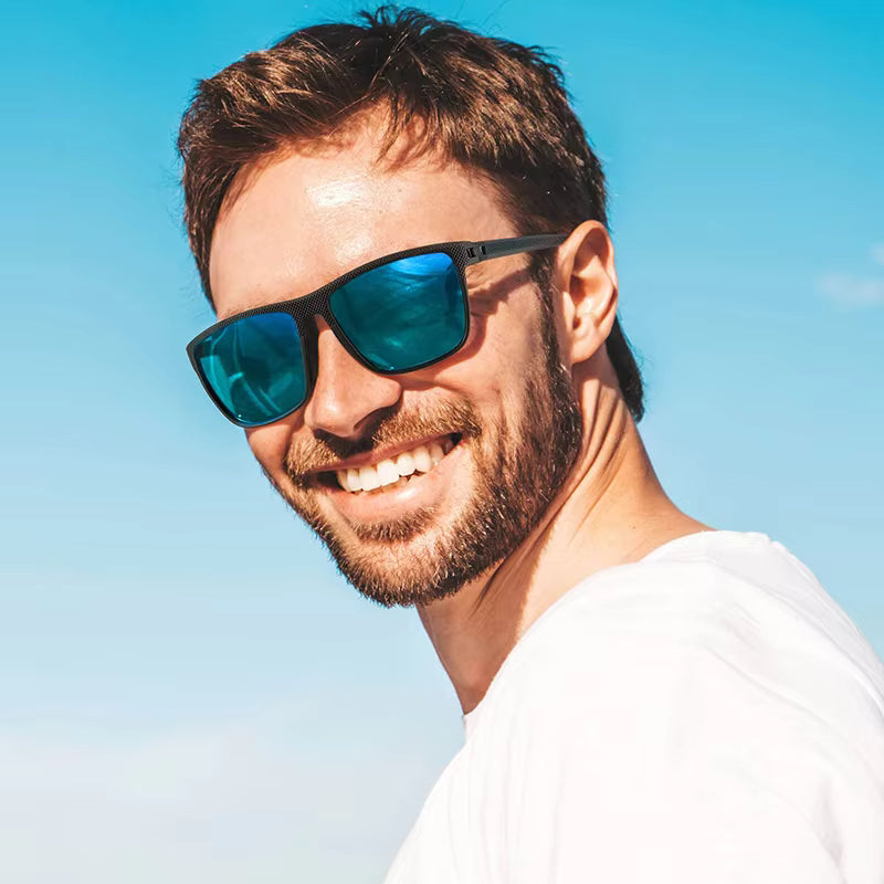 Óculos de Sol Desportivos Polarizados T218 para Homem – Armação Grande Quadrada Antirreflexo – Proteção UV Resistente a Impactos