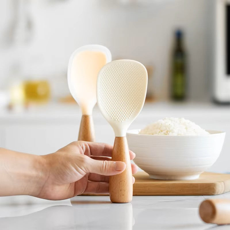 Cuchara de cocina antiadherente de silicona prémium – Resistente a altas temperaturas y antiquemaduras, cuchara para arroz