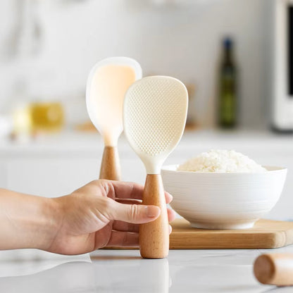 Cuchara de cocina antiadherente de silicona prémium – Resistente a altas temperaturas y antiquemaduras, cuchara para arroz