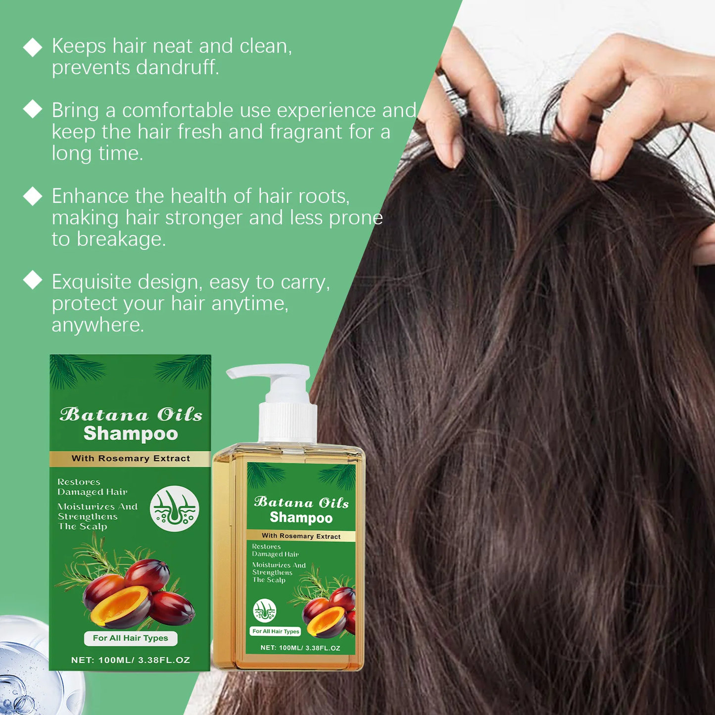 Shampoo Revitalizante de Óleo de Batana e Alecrim