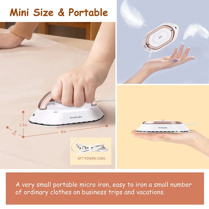 Mini Ferro de Viagem Portátil para Roupa