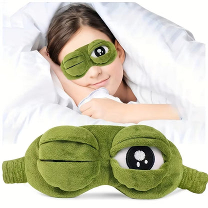 Máscara de Sapo 3D para Dormir – Viseira Suave para Olhos Naturais