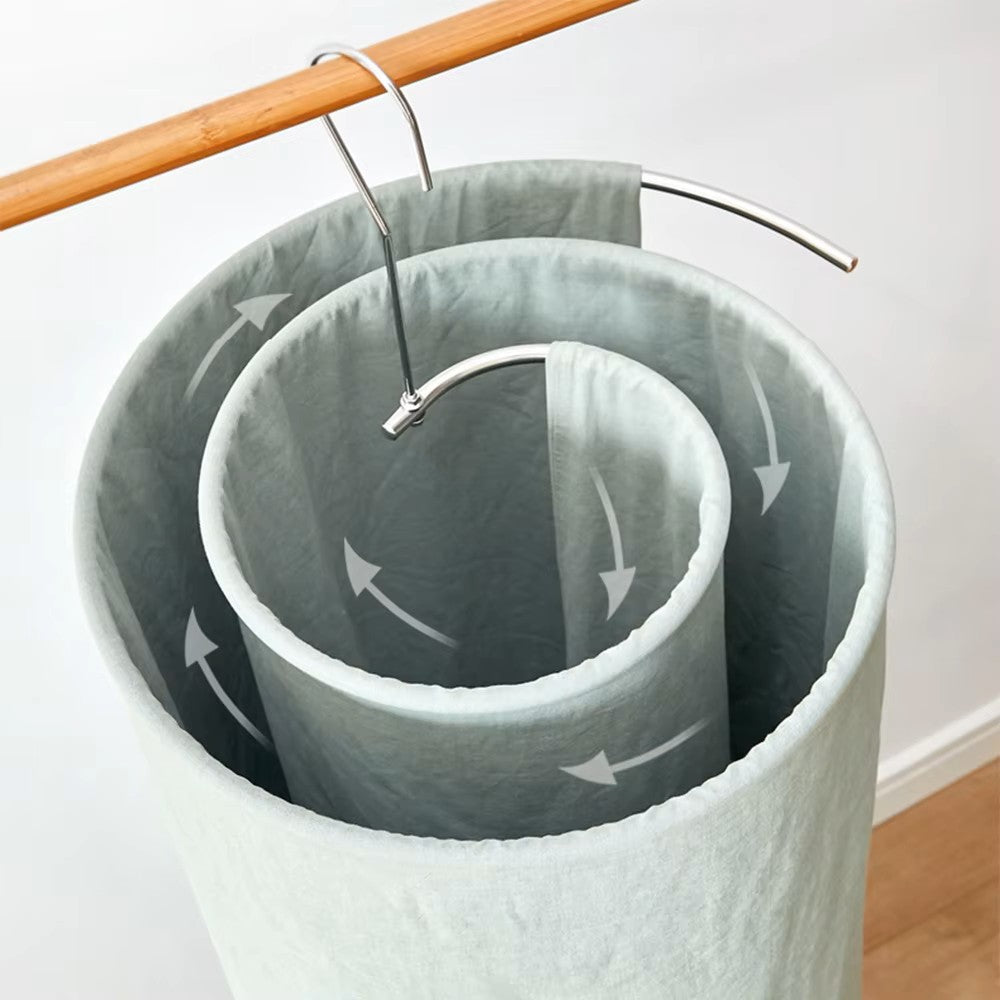 Colgador de sábanas redondo en espiral – Tendedero de acero inoxidable que ahorra espacio para edredones, mantas y ropa de cama grande (Almacenamiento doméstico giratorio)