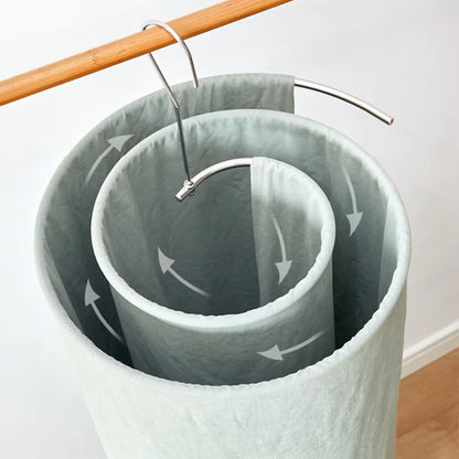 Colgador de sábanas redondo en espiral – Tendedero de acero inoxidable que ahorra espacio para edredones, mantas y ropa de cama grande (Almacenamiento doméstico giratorio)
