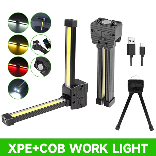 XPE LED Camping Light - USB Rechargeable COB Handheld Torch - Multifunction Lamp for Hiking & Emergencies