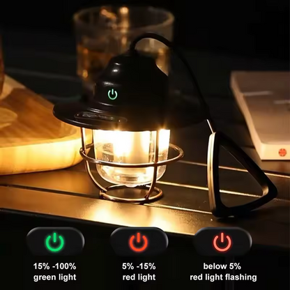 Portable Camping Lantern - Waterproof, Dimmable with Rechargeable 1200mAh Battery