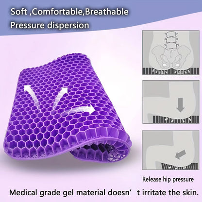 Breathable Honeycomb Gel Seat Cushion – Orthopedic Ultra-Comfort Chair Pad – Cooling Gel Pressure Relief