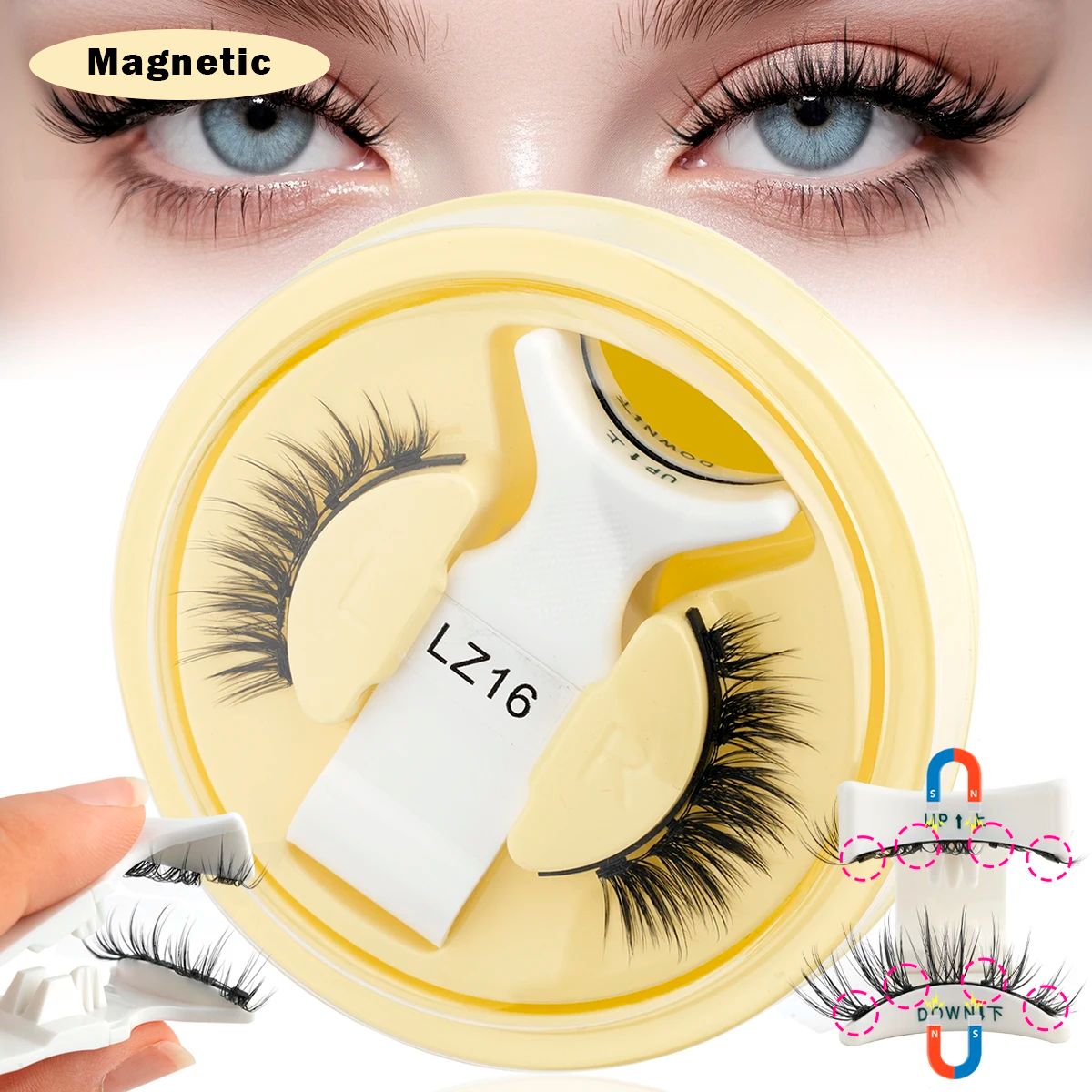 Magnetic False Eyelashes – Natural 3D Wispy Lashes (No Glue Required)