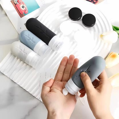 17-Pcs. Leakproof Travel Bottle Set, Silicone Containers for Shampoo, Lotion, & Soap with Storage Bag