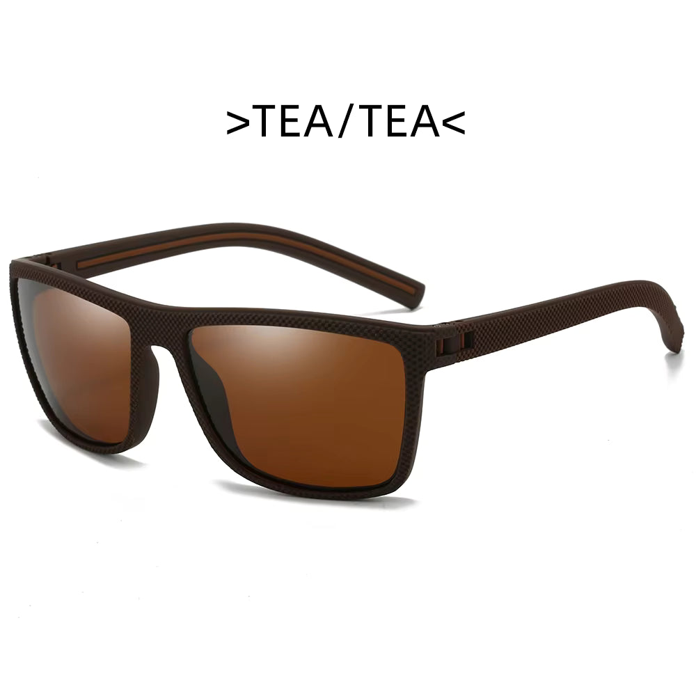 Óculos de Sol Desportivos Polarizados T218 para Homem – Armação Grande Quadrada Antirreflexo – Proteção UV Resistente a Impactos