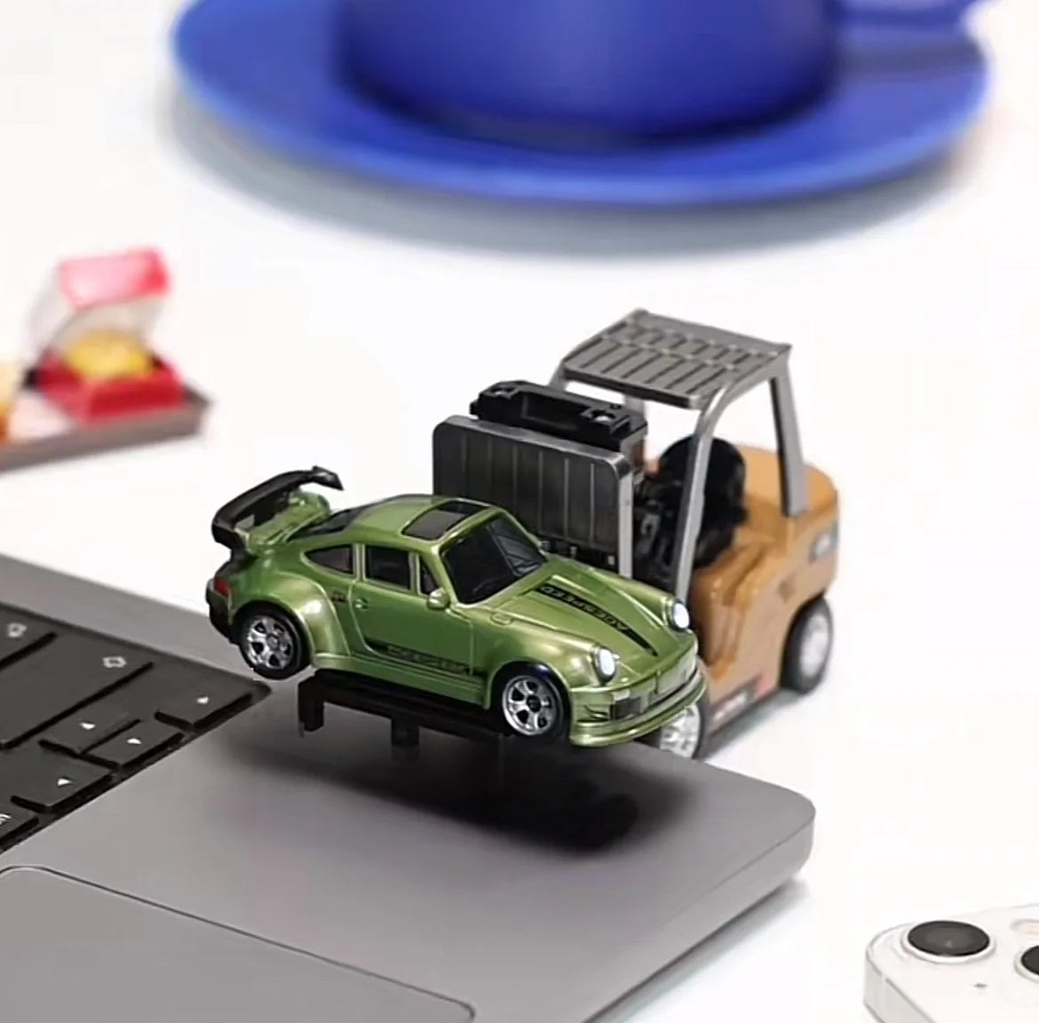 Remote-Controlled Alloy Forklift Engineering Vehicle Model