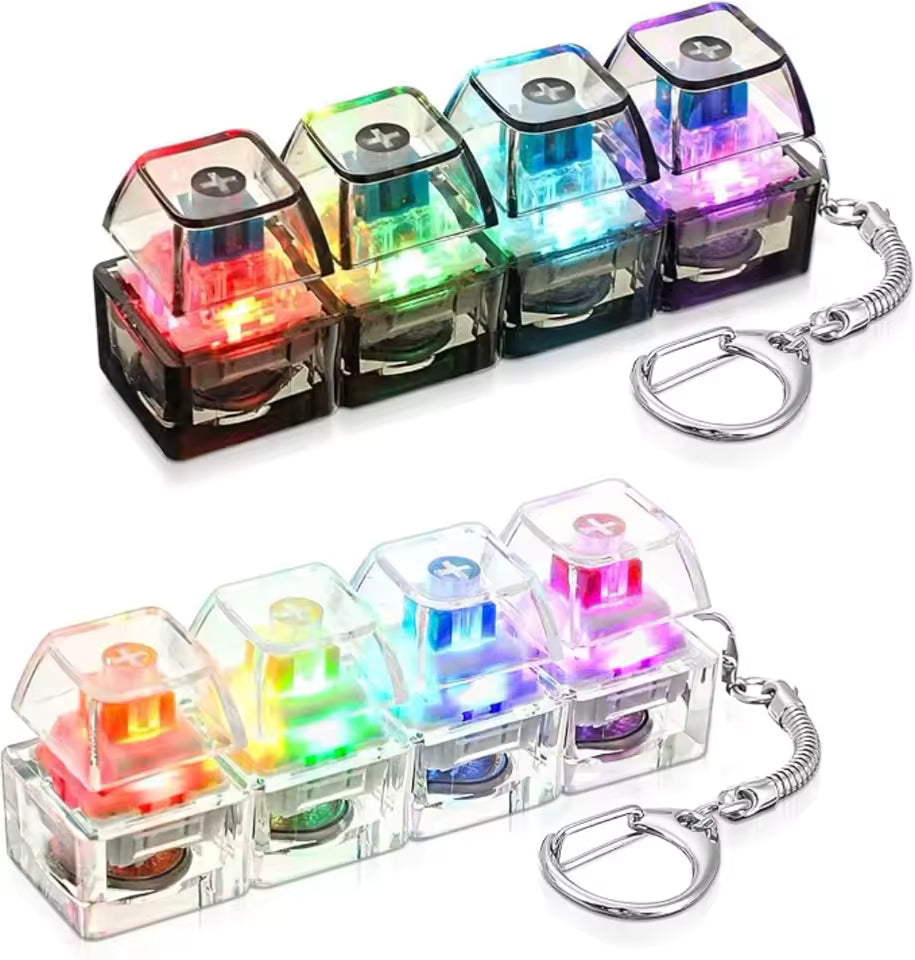 LED Keyboard Clicker Keychain Fidget Toy