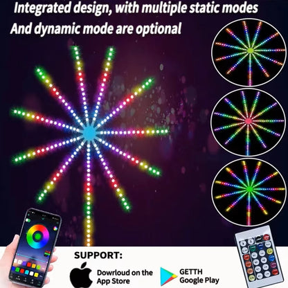 Fita de LED RGBIC Fogo de Artifício – Bluetooth + Controlo por Aplicação Luz Néon