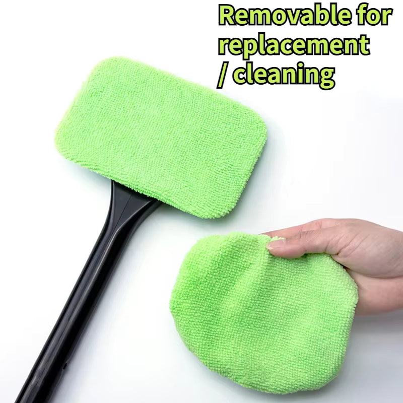 Long-Handled Windshield Cleaning Tool – Extendable Microfiber Glass Washer