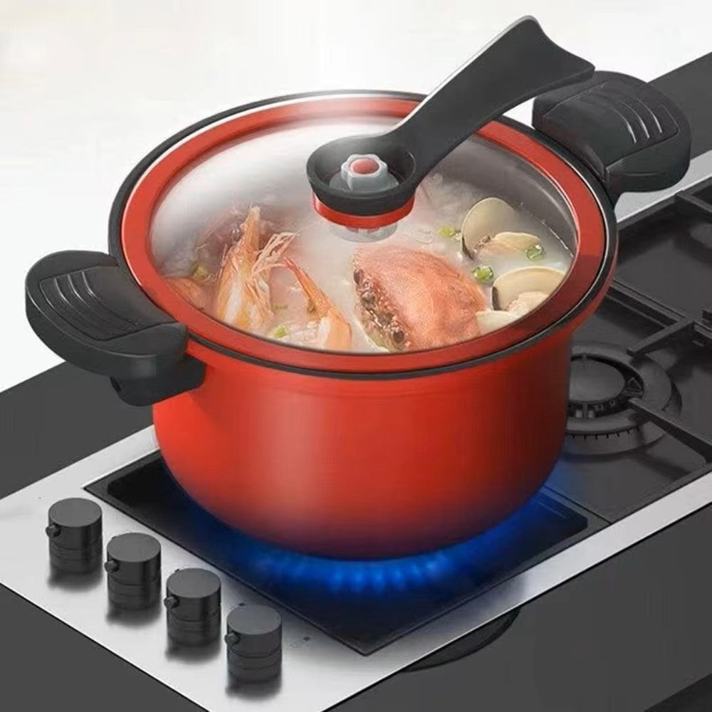 Olla Guisera Antiadherente de Micro-Presión de 3.5L – Olla Universal para Sopas y Carnes