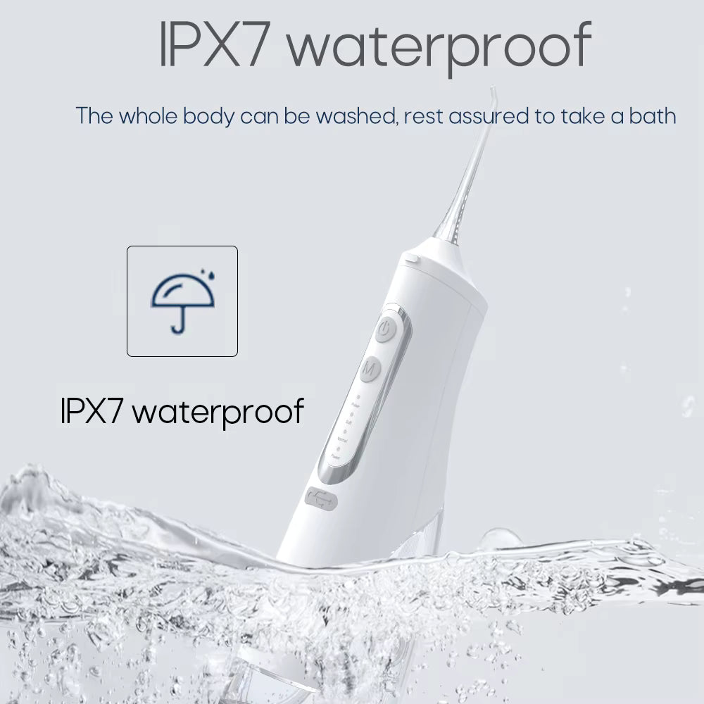 Portable Cordless Water Flosser – 310ml Large Water Tank Oral Irrigator – USB Rechargeable