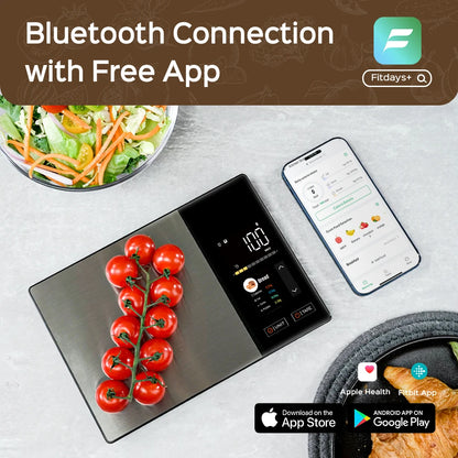 Balança de Cozinha Smart Nutrition – Balança Alimentar em Aço Inoxidável com Aplicação