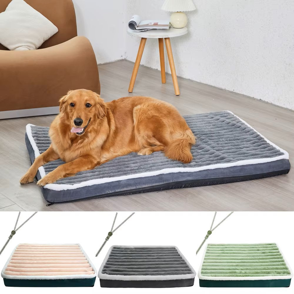 Alfombrilla Lavable para Cama de Perro de Peluche – Funda Extraíble con Cremallera, Cojín Ortopédico Elástico para Dormir para Gatos y Perros – Pequeño/Mediano