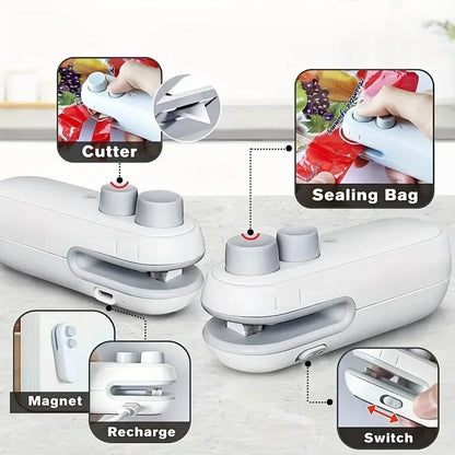 Mini Sellador de Calor Portátil Sellador Recargable para Bolsas de Al Alimentos